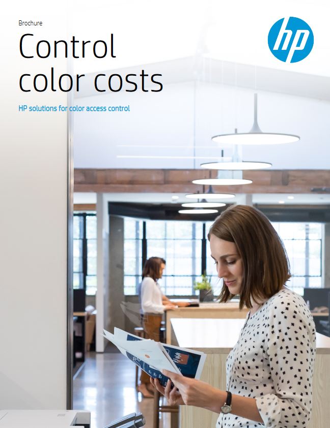 HP, Control Color Costs, Brochure, Hewlett Packard, Allen Young Office Machines